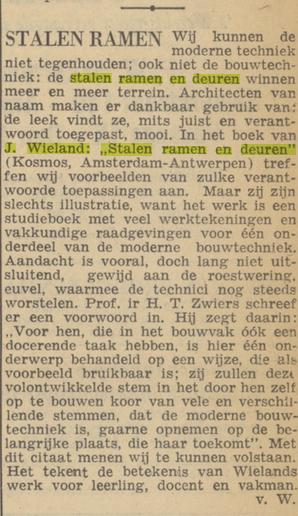 Krantenknipsel uit 1952