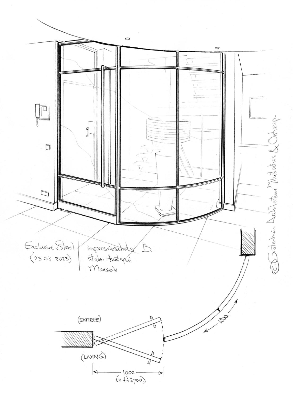 pentekening ronde vormen in stalen deuren